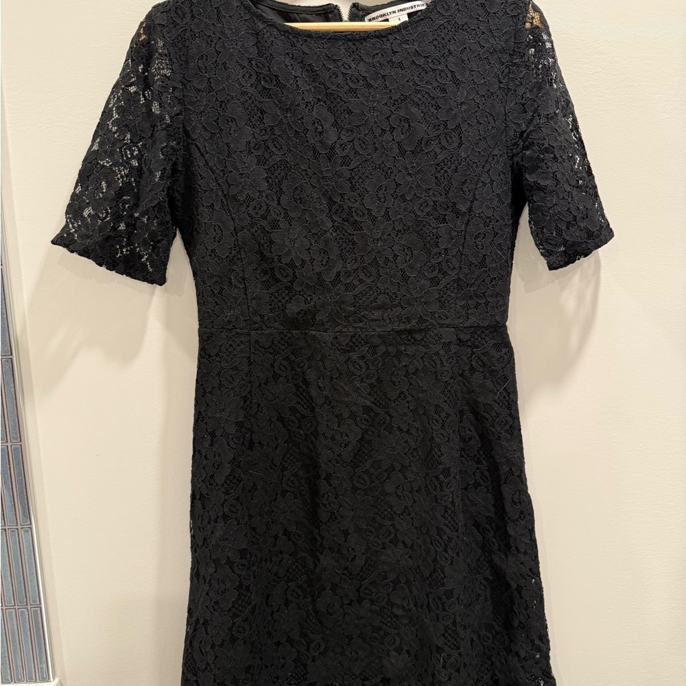 Brooklyn Industries Black Lace Long Sleeve Dress